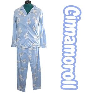 Cinnamoroll Pajama Set Light Blue All Over Print Long Sleeve XL - RUNS SMALL